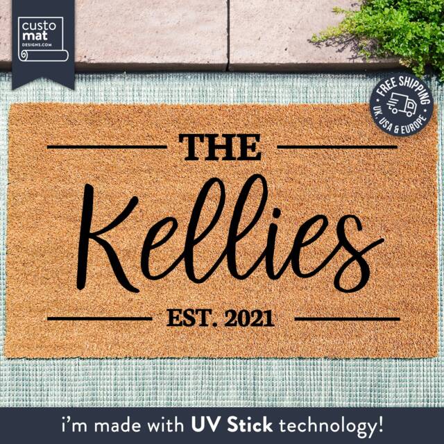 Family Name Rug - Custom Door Mat New Home Decor Personalised Gift Doormat Housewarming - image 1