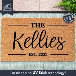 Family Name Rug - Custom Door Mat New Home Decor Personalised Gift Doormat Housewarming - thumbnail 1