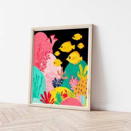 Under The Sea Art Print, 100% Cotton Fine Paper, Colourful Ocean Scene, Nursery Wall Decor, Mothers Day For Mother - thumbnail 2