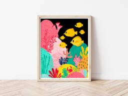 Under The Sea Art Print, 100% Cotton Fine Paper, Colourful Ocean Scene, Nursery Wall Decor, Mothers Day For Mother - thumbnail 1