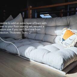 Velvet Foam Layer Floor Cushion Insert - thumbnail 2