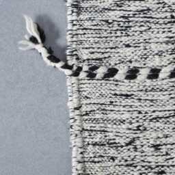 Geometric Berber Rug Black & White Moroccan Wool Carpet - 7, 8x4, 6 Ft - thumbnail 4