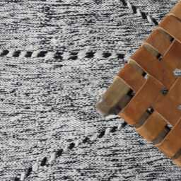 Geometric Berber Rug Black & White Moroccan Wool Carpet - 7, 8x4, 6 Ft - thumbnail 2