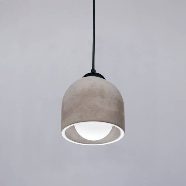 Brown Concrete Pendant Lamp, Stone Chandelier, Designer Hanging Lights, Scandinavian Design, Accessories - image 1