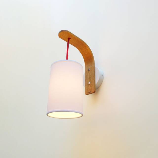 Wood Wall Sconce Hardwired, Oak Bracket For Pendant Light, Modern Bedroom Hanging Swag Lamp - image 1