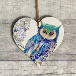 Autumn Owl Decoration, Woodland Animal Ornament, Bird Wall Decor, Gifts For Her - thumbnail 1