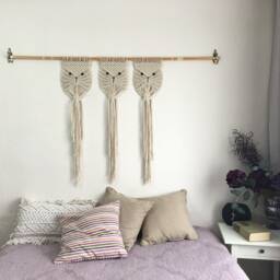 Macrame Owl Wall Art Set Bohemian Nursery Decor - thumbnail 2