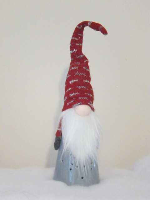 38cm Large Nordic Led Light Up Ceramic Christmas Gonk Decoration Xmas Tomte Swedish Gnomes - image 1