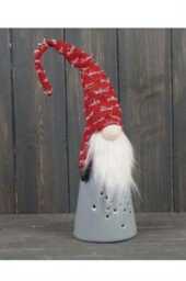 38cm Large Nordic Led Light Up Ceramic Christmas Gonk Decoration Xmas Tomte Swedish Gnomes - thumbnail 2