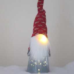 38cm Large Nordic Led Light Up Ceramic Christmas Gonk Decoration Xmas Tomte Swedish Gnomes - thumbnail 4
