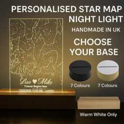 Custom Star Map Night Light - Engraved Acrylic Constellation Lamp - UK Made - thumbnail 3