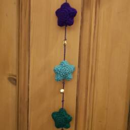 Wall Hanging Hand Crafted With Rainbow Stars & Jingle Bells - thumbnail 3