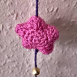 Wall Hanging Hand Crafted With Rainbow Stars & Jingle Bells - thumbnail 4
