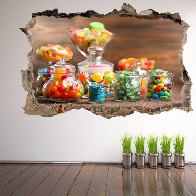 Colourful Candy Jar Wall Decal Sticker Mural Poster Print Art Cafe Shop Home Kitchen Decor Er19