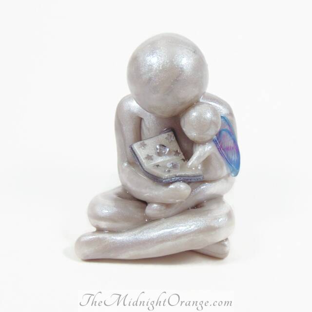 Father & Baby Angel Sculpture Bereaved Dad Memorial Gift - image 1