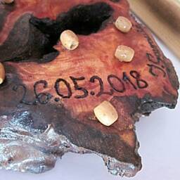 Wooden Heart, Heart Sculpture, Baptisms Gift, Feather Carving, Baby, House Warming, Unique Gift - thumbnail 2