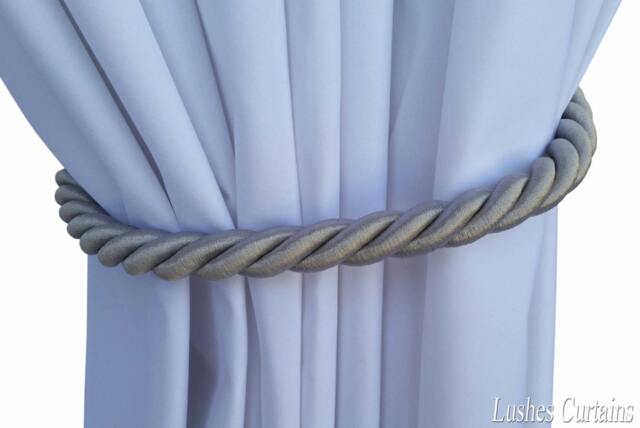 1 Large Luxury Handmade Silver Window Treatment Home Decor Curtain Tie Drapery Pull Back Cord/Rope 36 - image 1