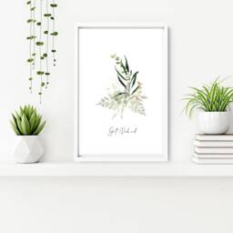 Bathroom Decor Wall Art Prints With Frames, Botanical Moss Green 3 Piece Prints, Spa Decor Framed Art, Relaxation Gift Women - thumbnail 2