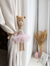 Llama Curtain Tieback Pink Tie Back Nursery Decor Animal Knit Holders Nursery