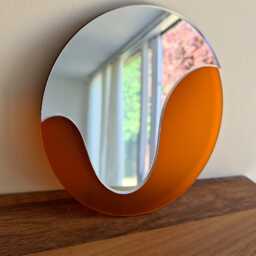 Drip Circle Mirror Funky Wall Decor, Clean Girl Aesthetic Mirror, Groovy Retro Vanity Soft Pastel Gallery Art, Dopamine Style - thumbnail 2
