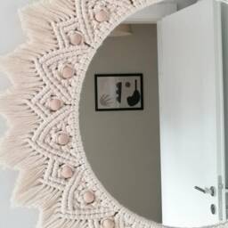 Large Macrame Mirror - Wall Decor Housewarming & Birtday Gift Living Room Boho Express Shipping - 1-3 Days Best - thumbnail 4