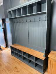 Handmade Solid Pine Coat & Shoe Storage Bench
