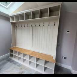 Handmade Solid Pine Coat & Shoe Storage Bench - thumbnail 2