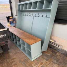 Handmade Solid Pine Coat & Shoe Storage Bench - thumbnail 3
