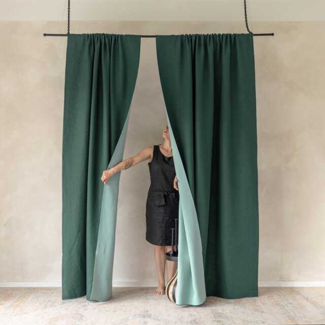 Linen Room Divider Curtain Panel, Rod Pocket, Double Sided Curtains, Door Or Window Coverings - image 1