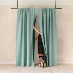 Linen Room Divider Curtain Panel, Rod Pocket, Double Sided Curtains, Door Or Window Coverings - thumbnail 2