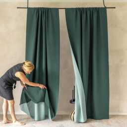 Linen Room Divider Curtain Panel, Rod Pocket, Double Sided Curtains, Door Or Window Coverings - thumbnail 3