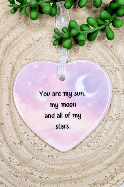 You Are My Sun, Moon & All Of Stars, Ceramic, Ornament, Anniversary Gift, Gift For Her, Universe, Moon, Christmas - image 1