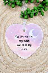 You Are My Sun, Moon & All Of Stars, Ceramic, Ornament, Anniversary Gift, Gift For Her, Universe, Moon, Christmas - thumbnail 1