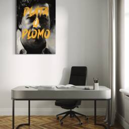 Pablo Escobar Handcrafted French Velvet Canvas Modern Wall Art For Unique Home Decor Painting Plata O Plomo - thumbnail 2