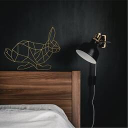 Geometric Running Rabbit Wall Art, Minimalist, Modern, Abstract, Decal, Mural, Transfer, Boho -G047 , 5 Sizes, 36 Colour Options - thumbnail 1