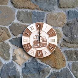 station Clock, Wooden Wall Vintage Old Man Gift For Train Lover, Traveler - thumbnail 2