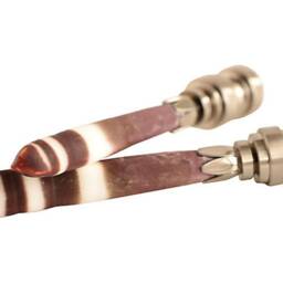 Sea Urchin Spine Lamp Finials - Natural Specimens On Bronze Hardware A Matching Pair - thumbnail 4