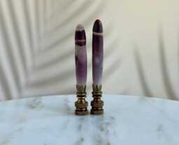 Sea Urchin Spine Lamp Finials - Natural Specimens On Bronze Hardware A Matching Pair - thumbnail 1