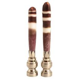 Sea Urchin Spine Lamp Finials - Natural Specimens On Bronze Hardware A Matching Pair - thumbnail 2