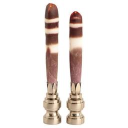Sea Urchin Spine Lamp Finials - Natural Specimens On Bronze Hardware A Matching Pair - thumbnail 3