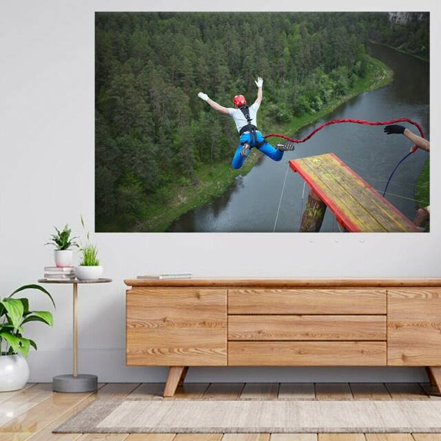 Extreme Sportsman Bungee Jumping 3D View Wall Sticker Poster Decal A892 - image 1