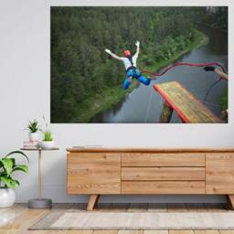 Extreme Sportsman Bungee Jumping 3D View Wall Sticker Poster Decal A892 - thumbnail 1