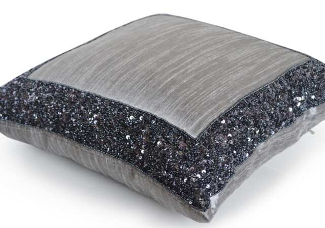Grey Sequin Pillow Cover, Gray Pillow, Euro Sham, D??cor, Faux Silk Case, Lumbar Living Room - image 1