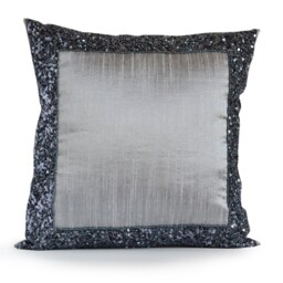 Grey Sequin Pillow Cover, Gray Pillow, Euro Sham, D??cor, Faux Silk Case, Lumbar Living Room - thumbnail 3