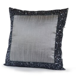 Grey Sequin Pillow Cover, Gray Pillow, Euro Sham, D??cor, Faux Silk Case, Lumbar Living Room - thumbnail 2
