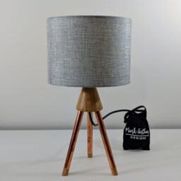 Copper Table Lamp, Lamp, Wooden Oak Table Bedside Lamp Base, Lighting, Rose Gold Decor, New Home Gift - thumbnail 3