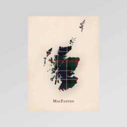 Clan Macfadyen Scottish Tartan Map - Of Scotland Family Wall Decor, Ready To Hang - thumbnail 2
