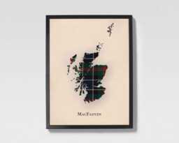 Clan Macfadyen Scottish Tartan Map - Of Scotland Family Wall Decor, Ready To Hang - thumbnail 1