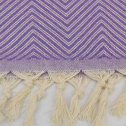 Turkish Blanket, Turkish Cotton Throw, Bed Cover, 75x91, Sofa Cover, Purple Throw, Large Blanket, Peshtemal Cover, Turkish Towel, B3-Dreamb - thumbnail 4