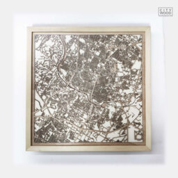 Austin Wooden Map - Laser Cut Pinewood Streets, Framed Minimalist Wall Art - thumbnail 1